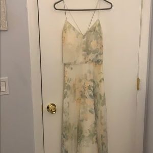 Jenny Yoo Inesse V-Neck Chiffon Gown